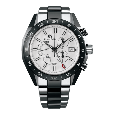 Grand Seiko Spring Drive Chronograph Titanium / Ceramic / White / Bracelet / Black Ceramics Collection ref SBGC221