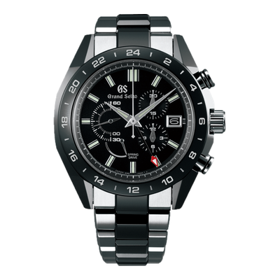Grand Seiko Spring Drive Chronograph Titanium / Ceramic / Black / Bracelet / Black Ceramics Collection ref SBGC223