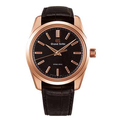 Grand Seiko Spring Drive 8 Days Pink Gold / Black Stardust / Strap ref SBGD202