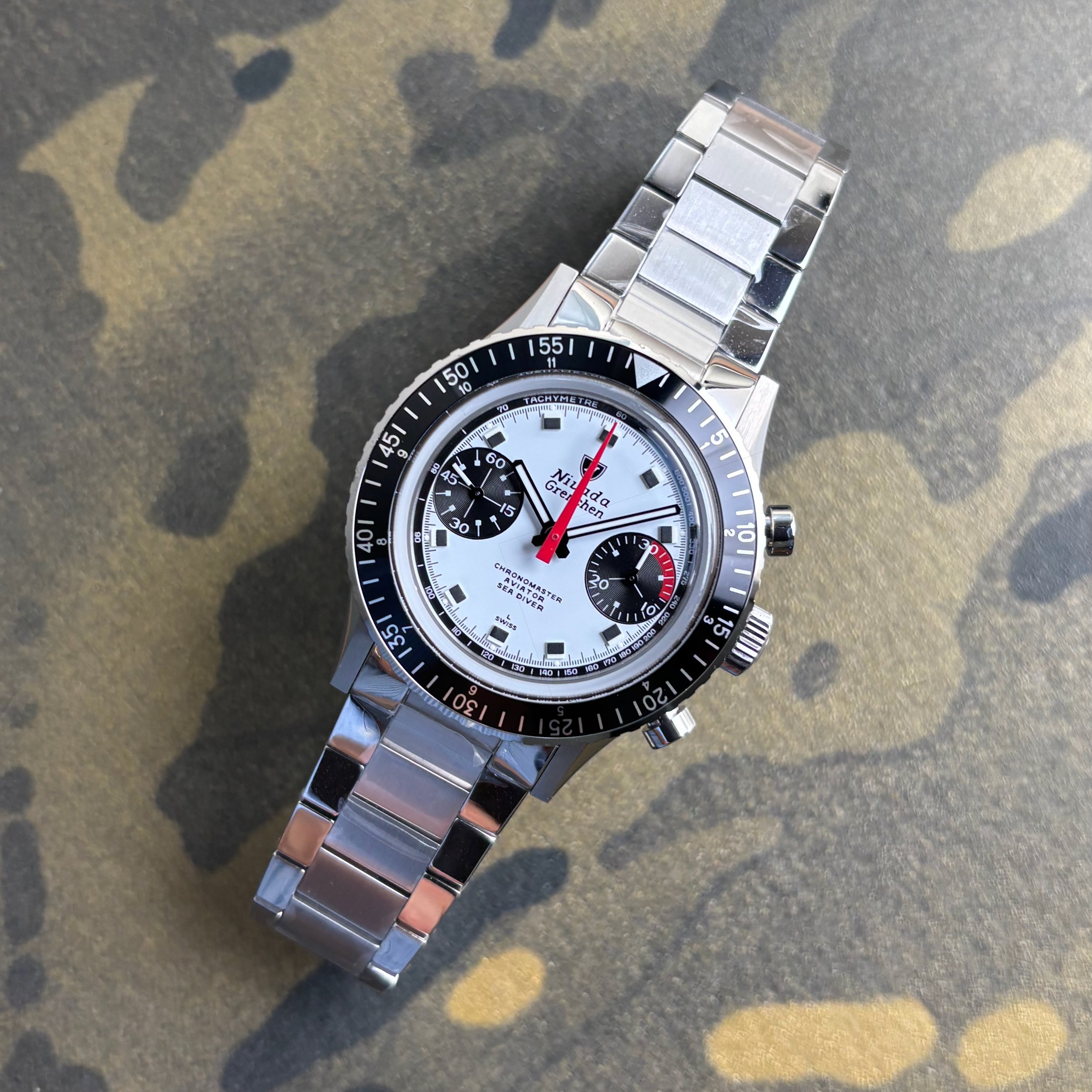 Nivada Grenchen Chronomaster Panda